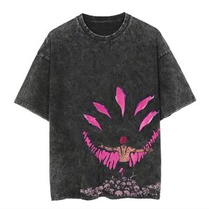 HOKURO Sakuna Jujutsu‎ Kaisen vintage wash black oversized tee shirt unisex M